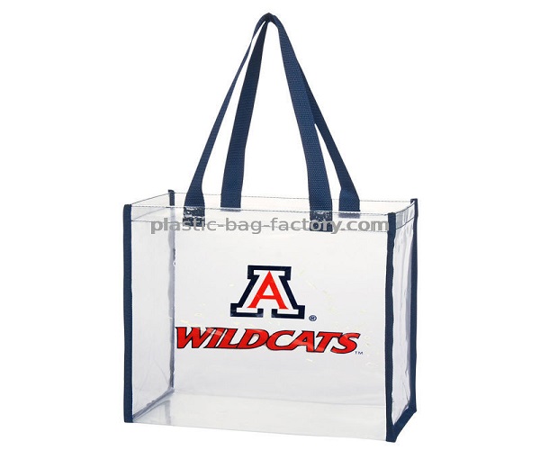 Transparent Vinyl Tote Bag PVC Casual Shoulder Bag with Sturdy Polyester Handles