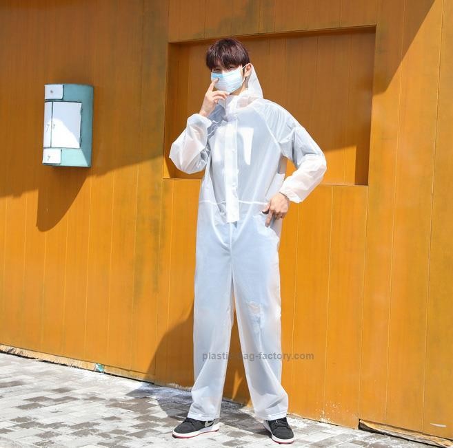 Non-Disposable Protective Clothing Anti-Dust Isolation Hooded Protective Gowns with Long Sleeves,Neck and Waist Ties